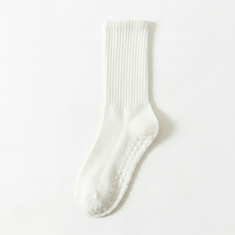 Soft Ribbed Cotton Blend Yoga Socks(4 Pairs) - White+Pink+Green+Blue - EU35-40(US2-7) - image 3