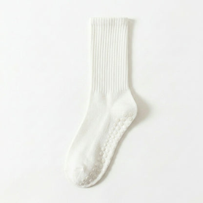 Soft Ribbed Cotton Blend Yoga Socks(4 Pairs) - White+Pink+Green+Blue - EU35-40(US2-7) - image 3