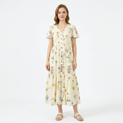 Botanical Button Front Maxi Dress - image 9