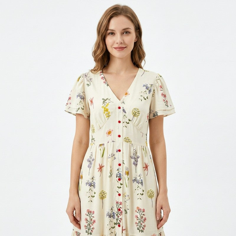 Botanical Button Front Maxi Dress - image 7