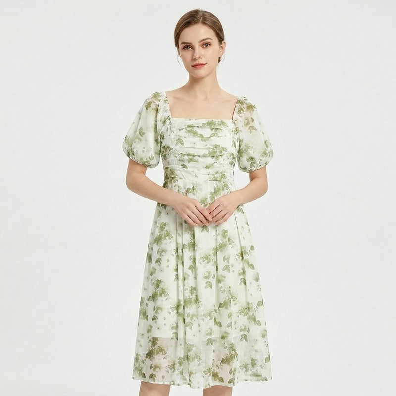 Botanical Square Neck Midi Dress - image 2