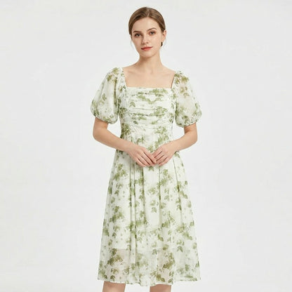 Botanical Square Neck Midi Dress - image 2