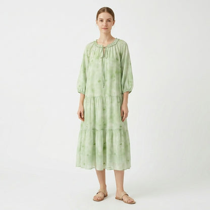 Romantic Tie Neck Ruffle Maxi Dress - image 6