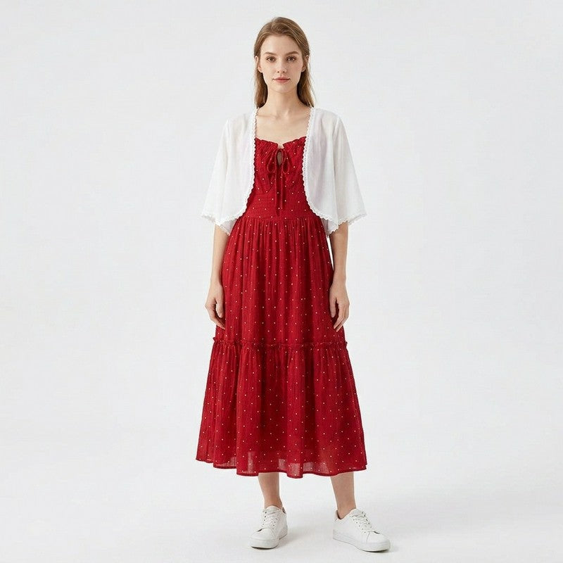 Romantic Ditsy Dot Dress Two Piece Set - image 3