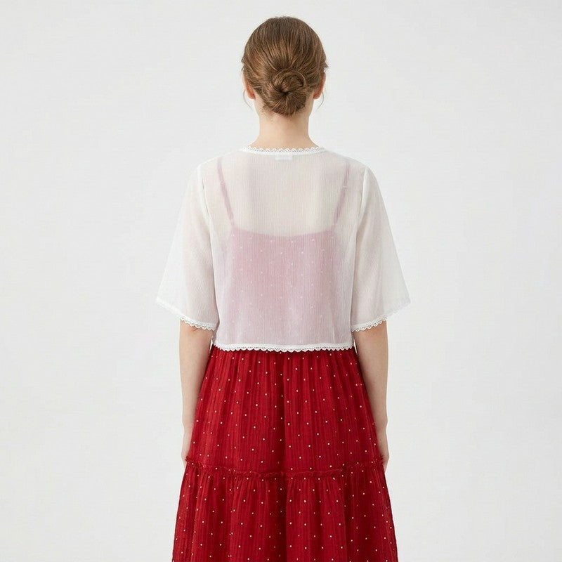 Romantic Ditsy Dot Dress Two Piece Set - image 5