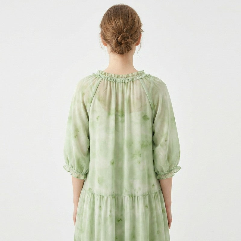 Romantic Tie Neck Ruffle Maxi Dress - image 9