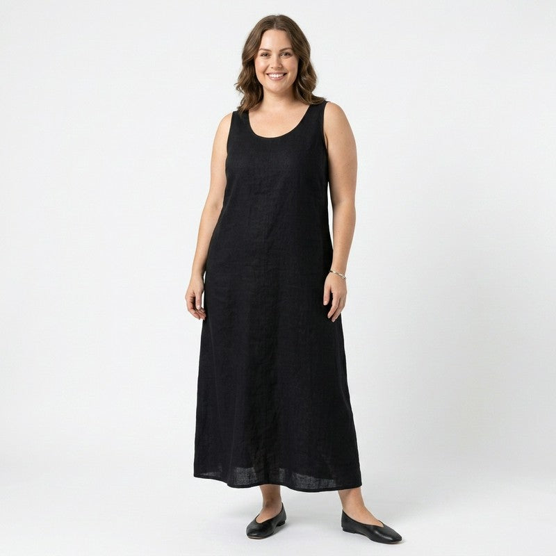 Relaxed Sleeveless Cotton Midi Dress - image 3