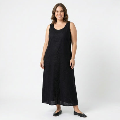 Relaxed Sleeveless Cotton Midi Dress - image 3