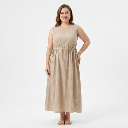 Ramie Lyocell Drawstring Midi Dress - image 6