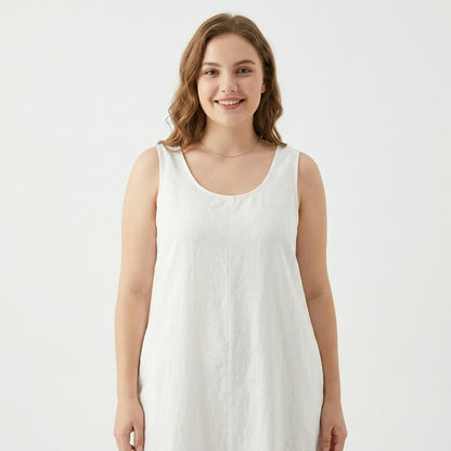 Relaxed Sleeveless Cotton Midi Dress - image 8