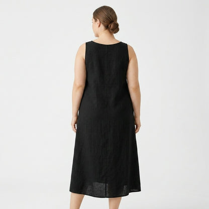 Relaxed Sleeveless Cotton Midi Dress - image 4