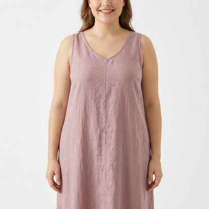 Relaxed Sleeveless Cotton Midi Dress - image 10