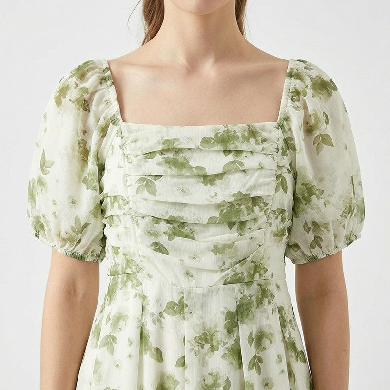 Botanical Square Neck Midi Dress - image 3