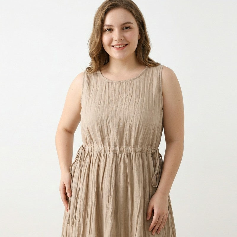 Ramie Lyocell Drawstring Midi Dress - image 8