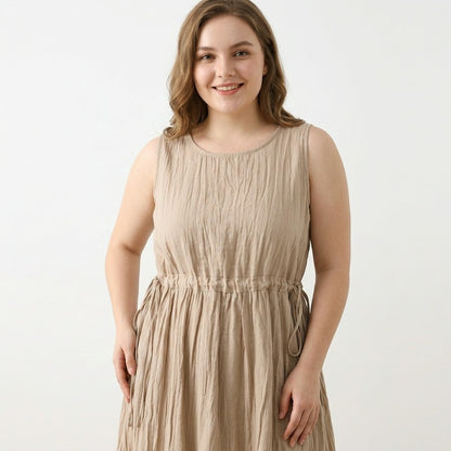 Ramie Lyocell Drawstring Midi Dress - image 8
