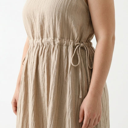 Ramie Lyocell Drawstring Midi Dress - image 9
