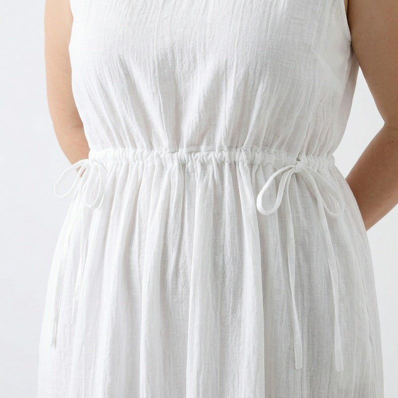 Ramie Lyocell Drawstring Midi Dress - image 4