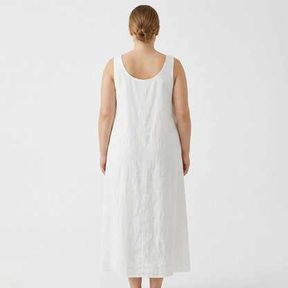 Relaxed Sleeveless Cotton Midi Dress - image 7