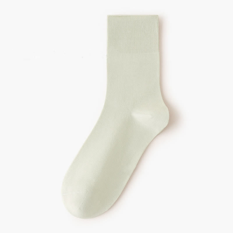 Solid Color High Elastic Quarter Socks(5 Pairs) - Light Green - EU36-40(US3-7) - image 13