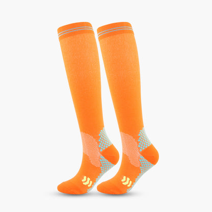 Sport Knee High Compression Socks(3 Pairs) - Orange - 2XL - image 8