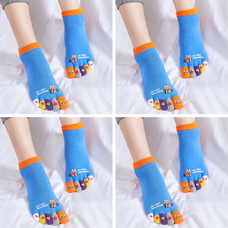 Plus Size Funny Cartoon Alignment Socks(4 Pairs)