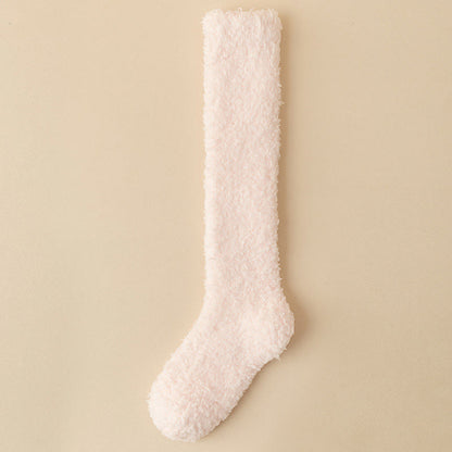 Plus Size Thickened Plush Knee High Socks(5 Pairs) - Light Pink - EU36-43(US3-9) - image 10
