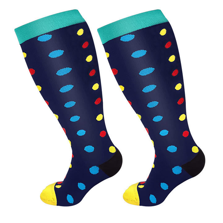 Plusock Dot Pattern Plus Size Compression Socks 2XL-7XL(3 Pairs) - image 8