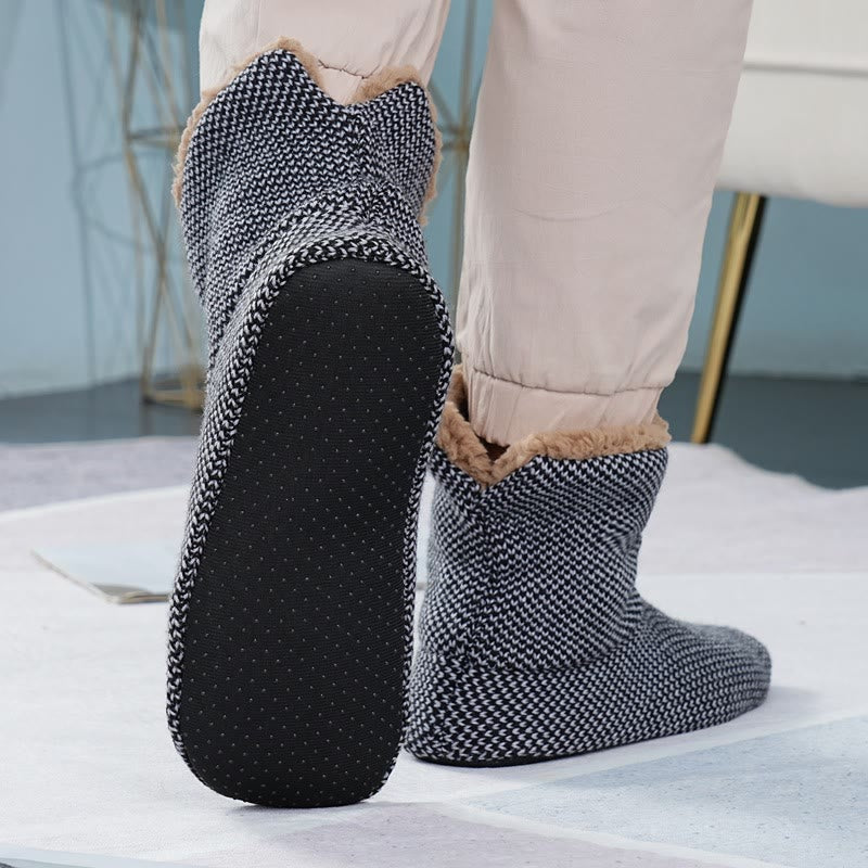 Plus Size Non Slip Fleece Slipper Socks(2 Pairs) - image 2