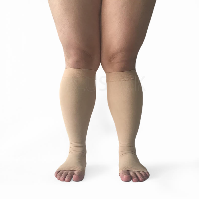 Plus Size Compression Socks Wide Calf Open Toe - image 8