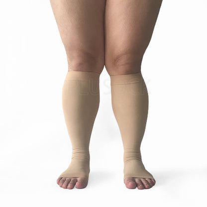 Plus Size Compression Socks Wide Calf Open Toe - image 8