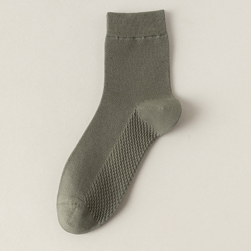 Cotton Mesh Quarter Socks(5 Pairs) - Army Green - EU39-46(US5-12) - image 24