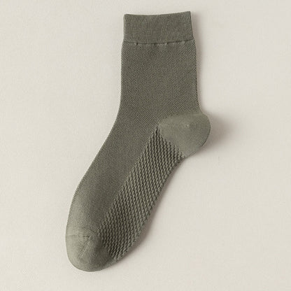 Cotton Mesh Quarter Socks(5 Pairs) - Army Green - EU39-46(US5-12) - image 24