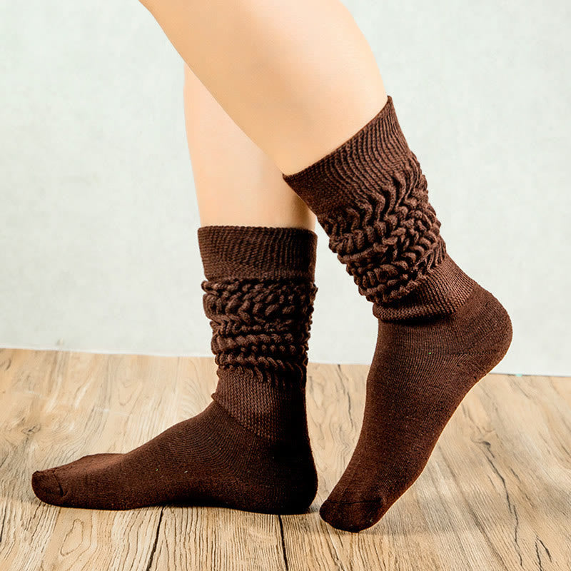 Candy Colored Soft Slouch Socks(2 Pairs) - Coffee - EU36-42(US3-8.5) - image 9