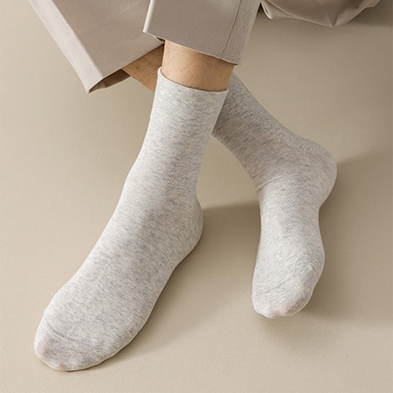 Solid Color Breathable Quarter Socks(5 Pairs) - image 4