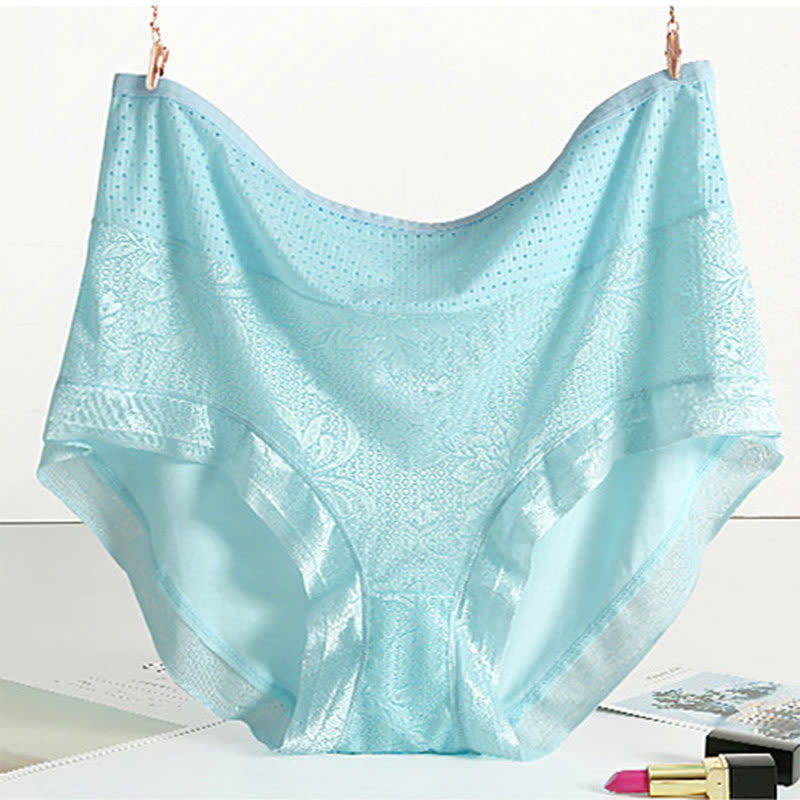 High-Waisted Thin Panty(5 Pairs) - Blue - 5XL - image 9