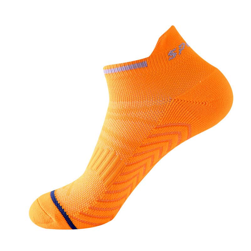Athletic Running Cushioned Ankle Compression Socks(5 Pairs) - Orange - L - image 9