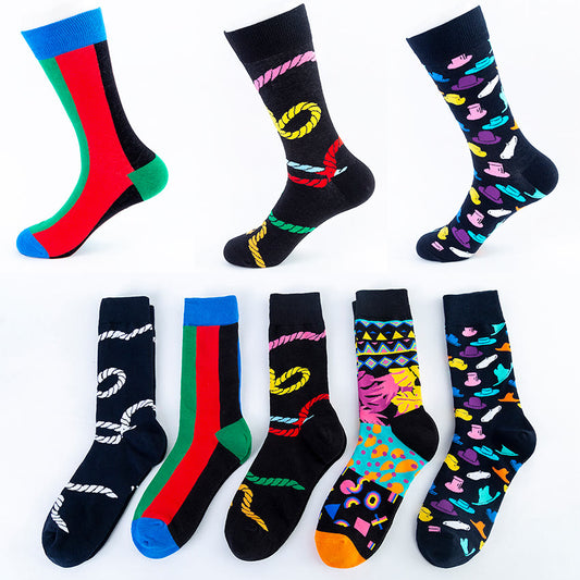 Plusock Abstract Pattern Crew Socks(5 Pairs) - image 0