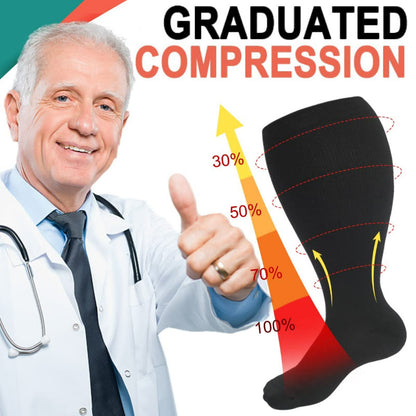 Solid Color Plus Size Compression Socks 2XL-7XL (3 Pairs) - image 4