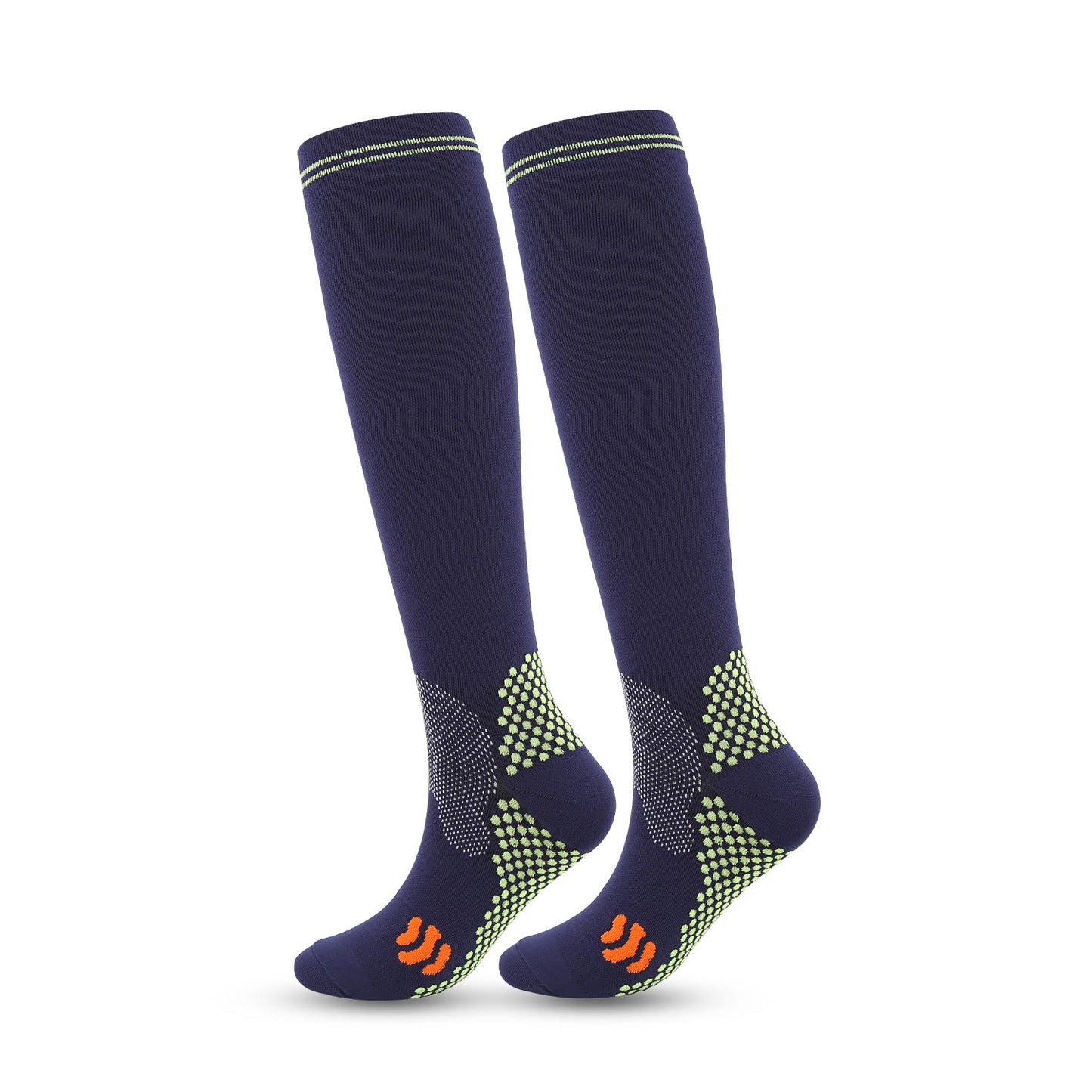 Sport Knee High Compression Socks(3 Pairs) - Navy Blue - 2XL - image 10