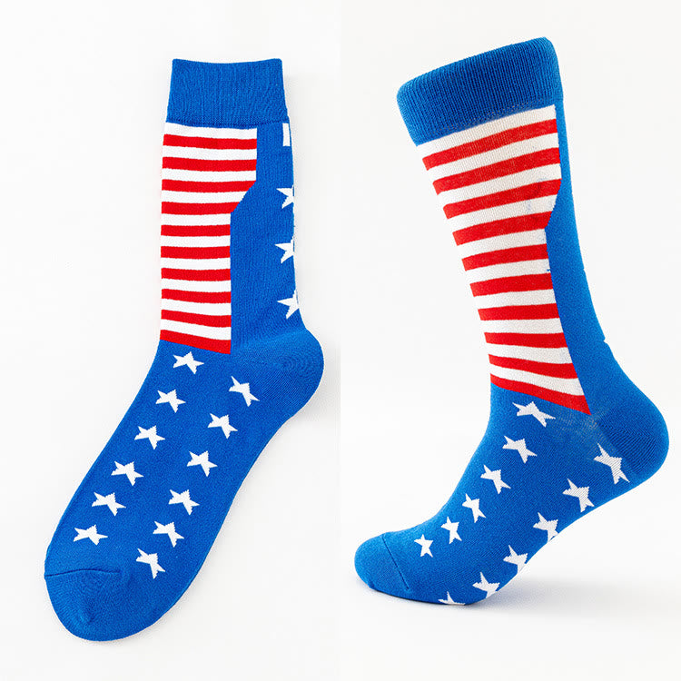Plus Size USA Stars Stripes Crew Socks(6 Pairs) - image 5