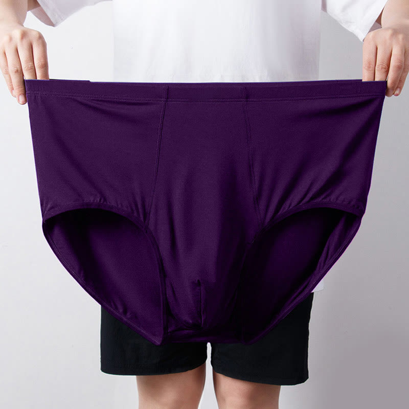 Plus Size High-Waisted Hip Briefs(1 Pair) - Purple - 8XL - image 5