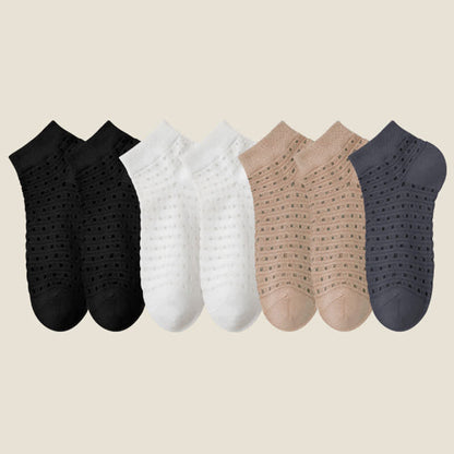 Hollow Mesh Ankle Socks(7 Pairs) - Black*2+White*2+Khaki*2+Dark Grey*1 - EU38-44(US5-11) - image 19