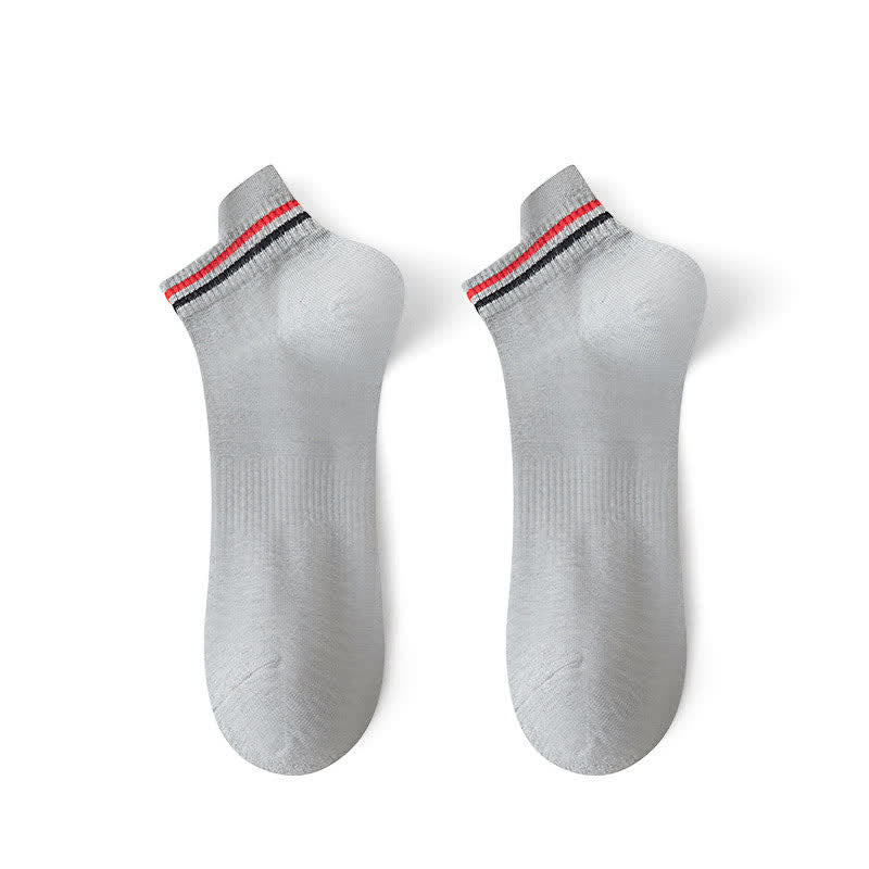 Stripe Anti-sweat Sport Ankle Socks(5 Pairs) - Light Gray - EU43-48(US9-13) - image 5