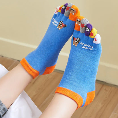 Plus Size Funny Cartoon Alignment Socks(4 Pairs)