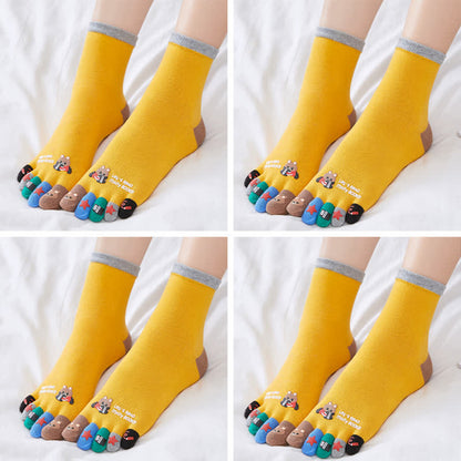 Plus Size Funny Cartoon Alignment Socks(4 Pairs)