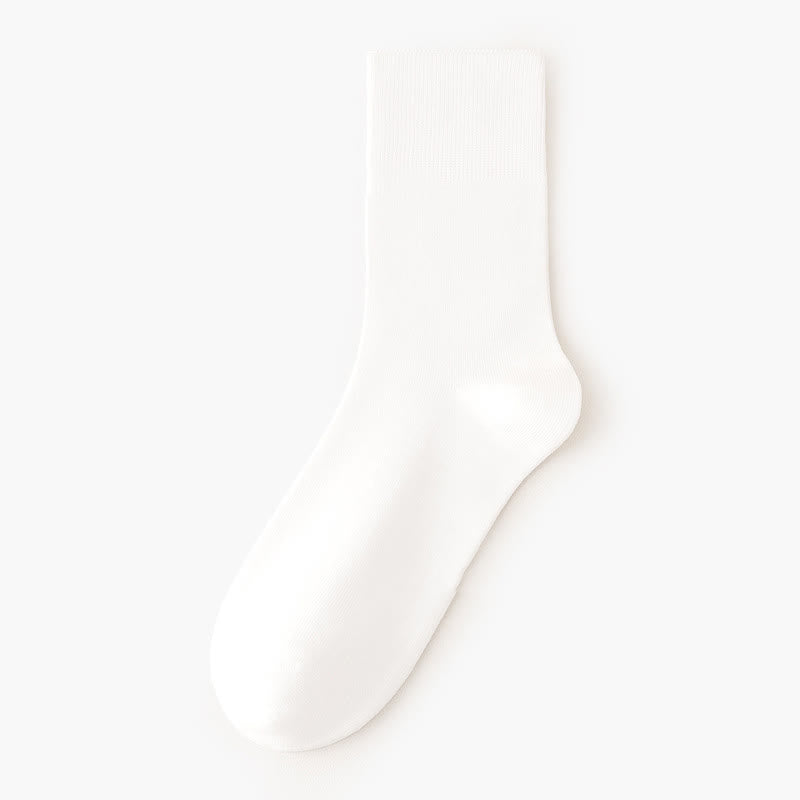 Solid Color High Elastic Quarter Socks(5 Pairs) - White - EU36-40(US3-7) - image 10