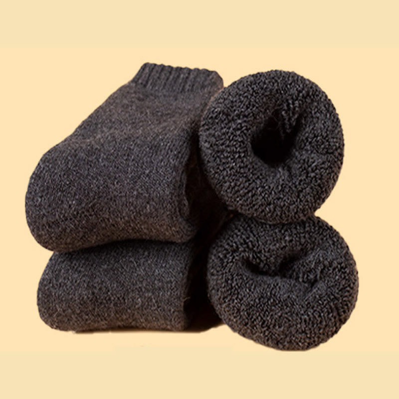 Plus Size Thick Insulated Heated Winter Crew Socks(5 Pairs) - Dark Grey - EU37-45(US4-11) - image 16