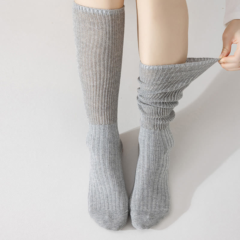 Solid Color Stylish Slouch Socks(3 Pairs) - image 11