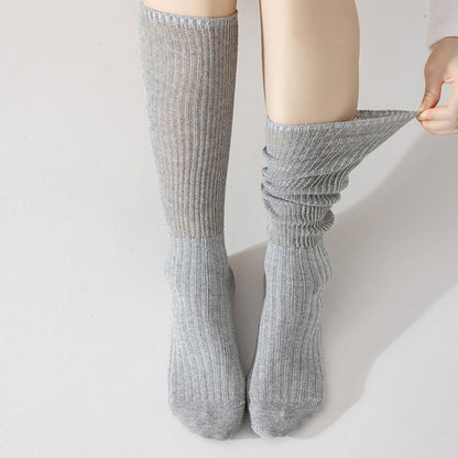 Solid Color Stylish Slouch Socks(3 Pairs) - image 11