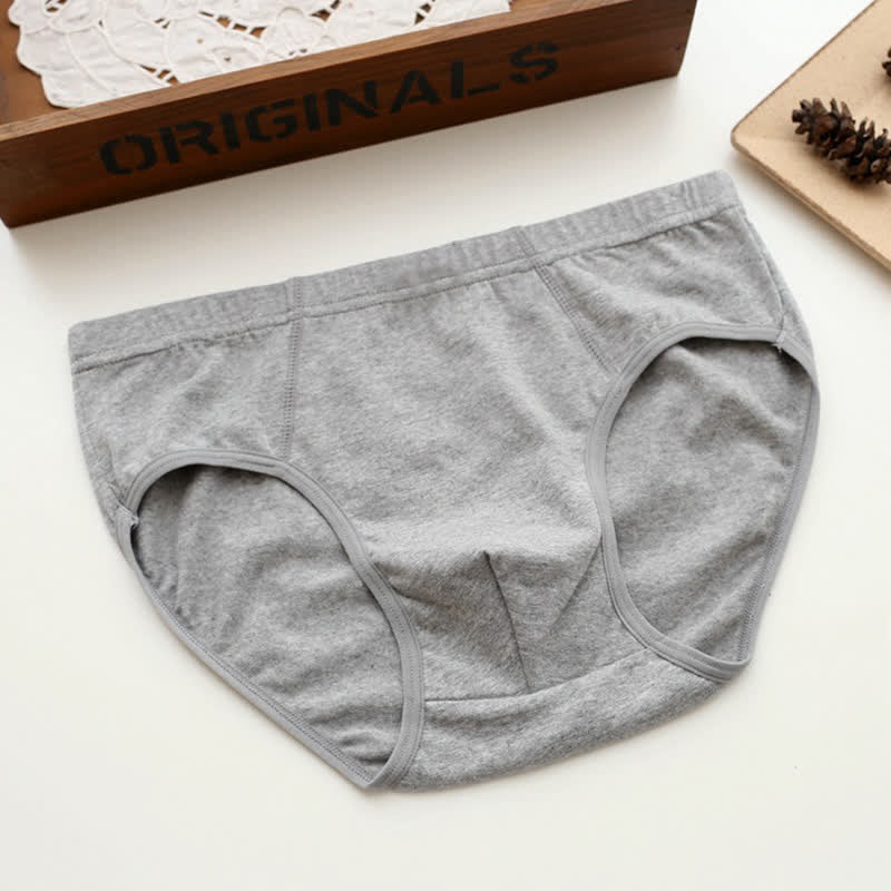 Plus Size Solid Cotton Strentch Hip Briefs(2 Packs) - Grey - 6XL - image 1